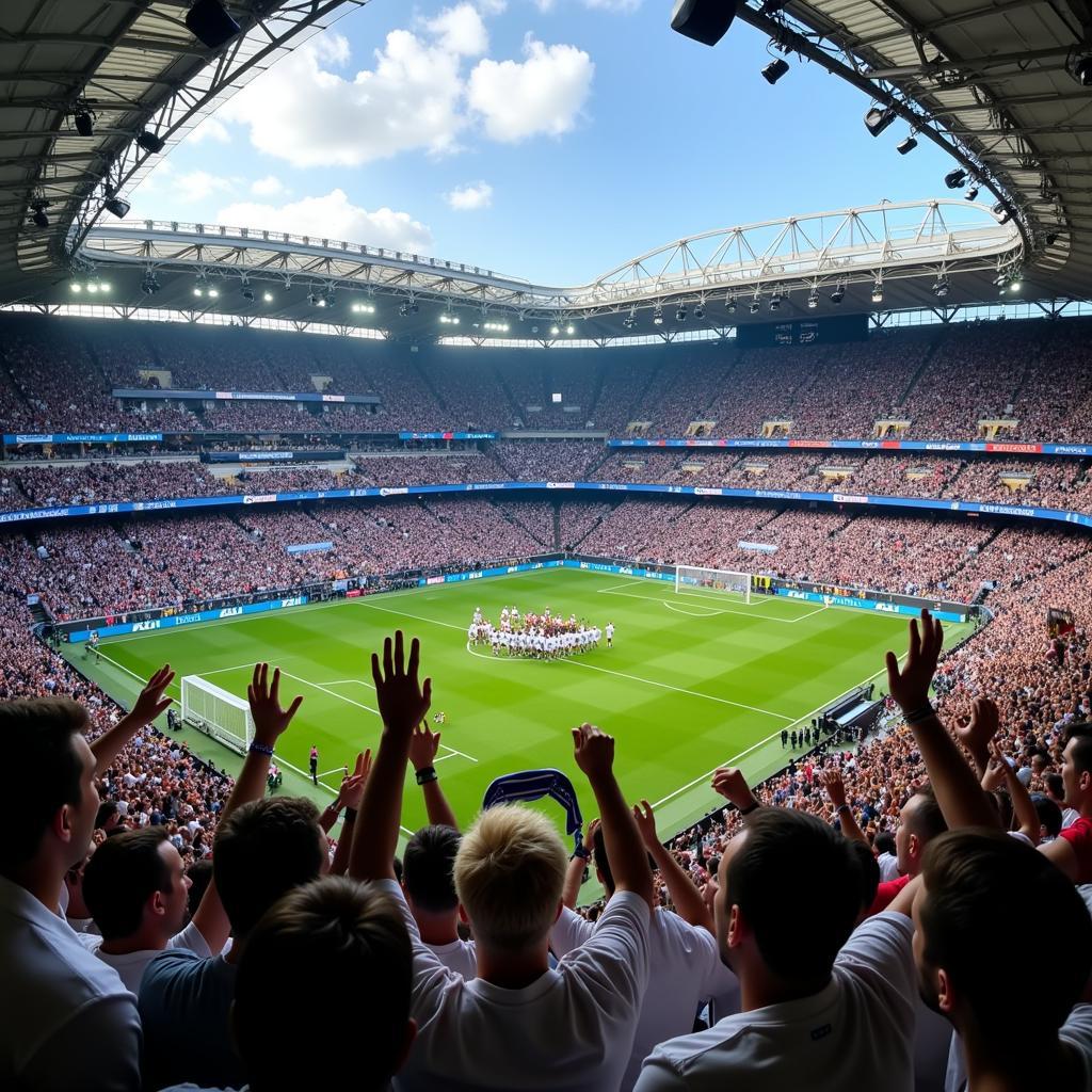 Real Madrid Fans Celebrating a Goal