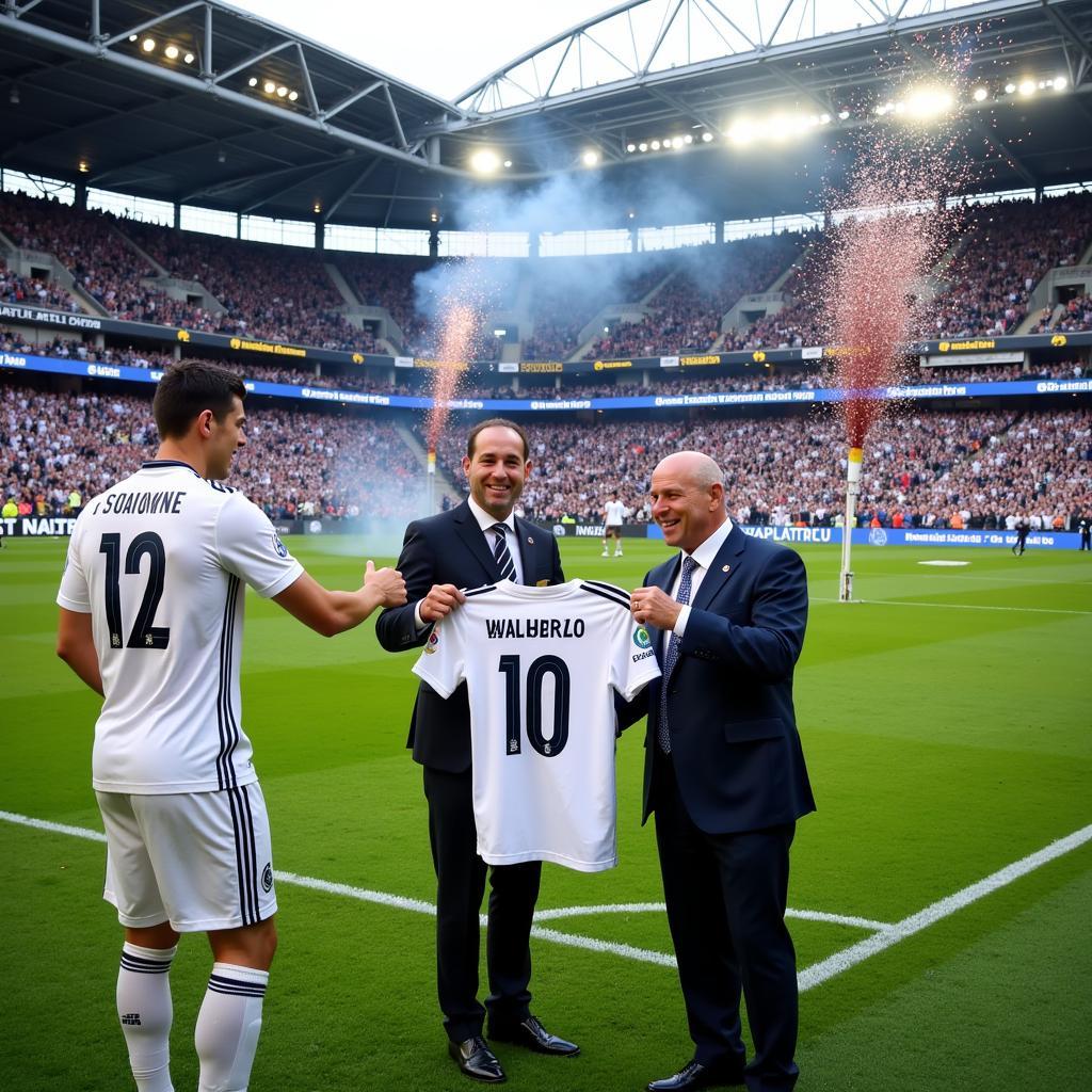 Real Madrid New Player Presentation at Santiago Bernabéu Stadium