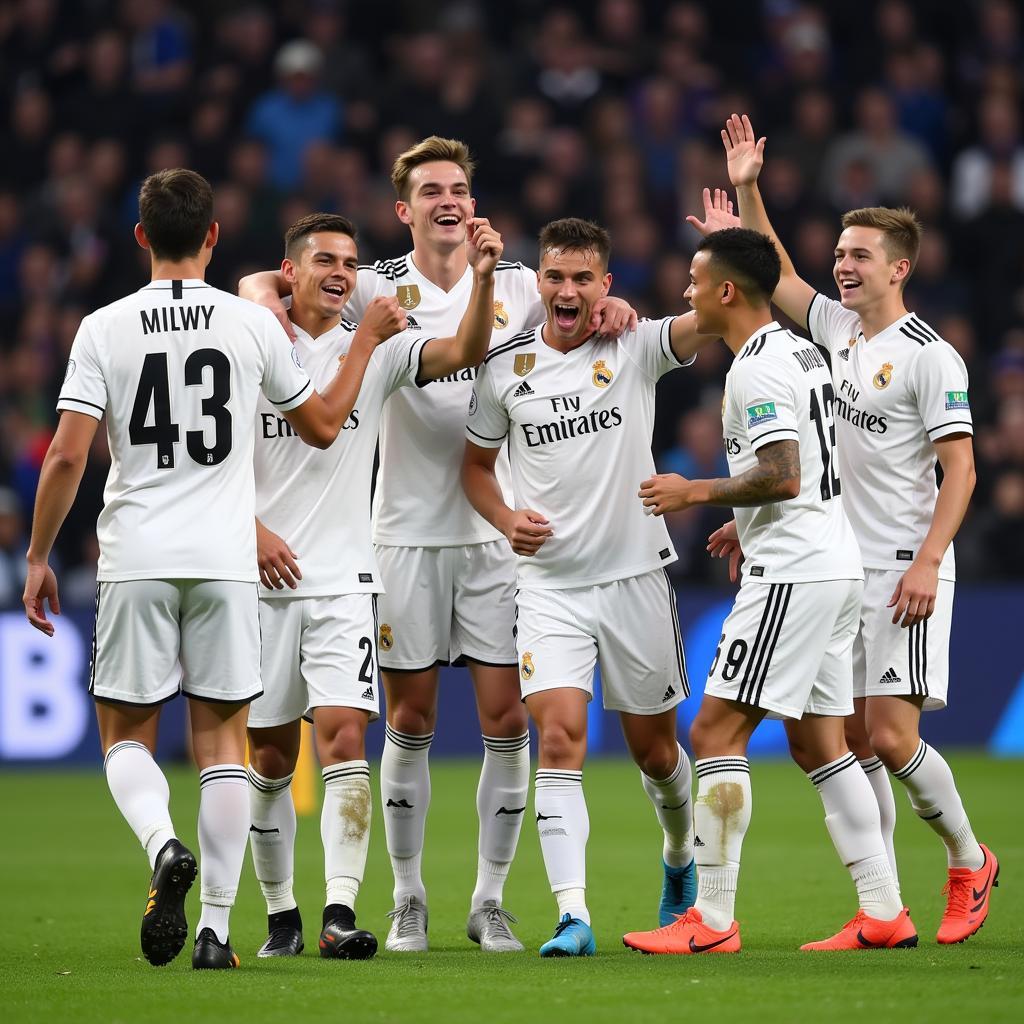 Real Madrid Young Players Celebrating