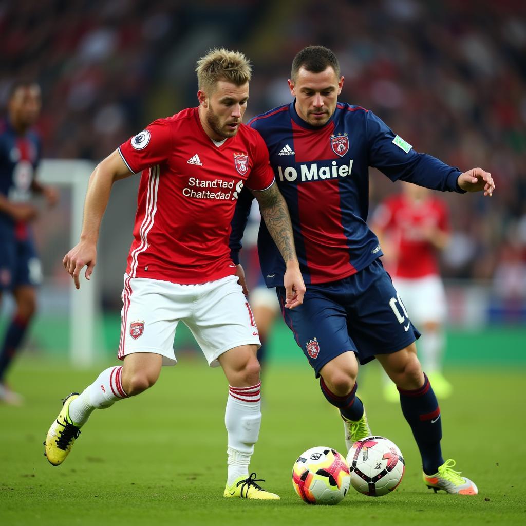 Rinderknecht showcasing his football skills during a match.