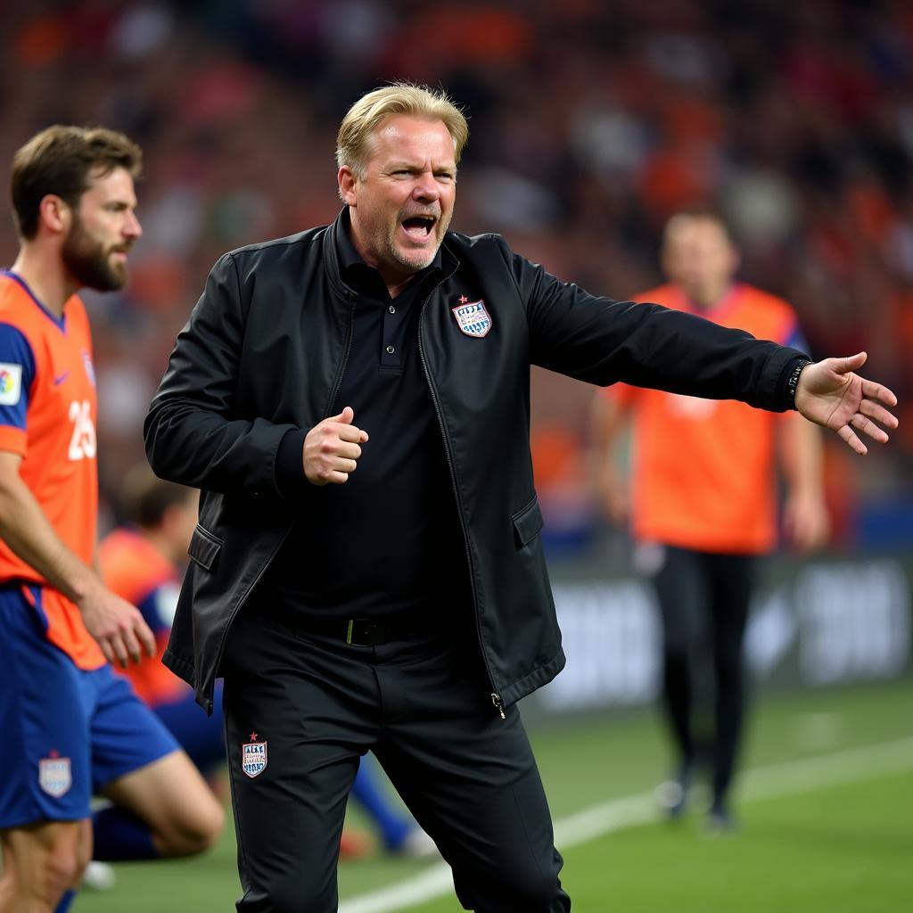 Ronald Koeman managing the Netherlands national team