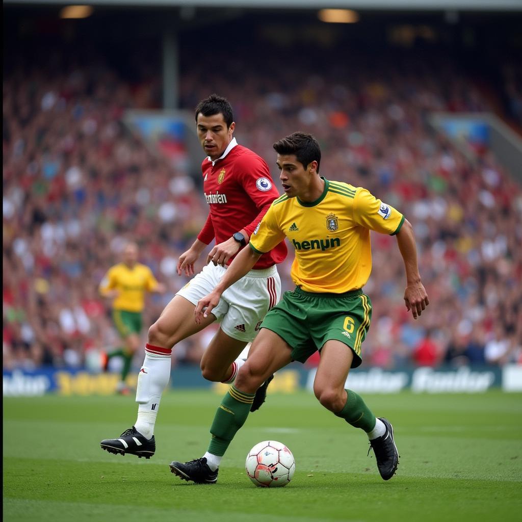 Ronaldo showcasing his dribbling skills