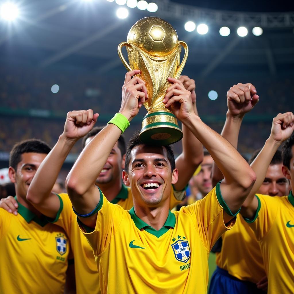 Ronaldo Lifting the World Cup Trophy