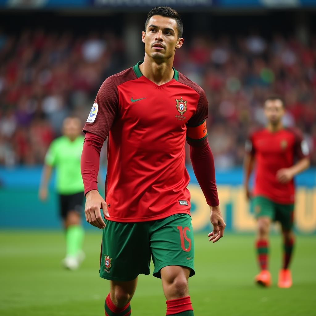 Ronaldo captaining the Portugal national team