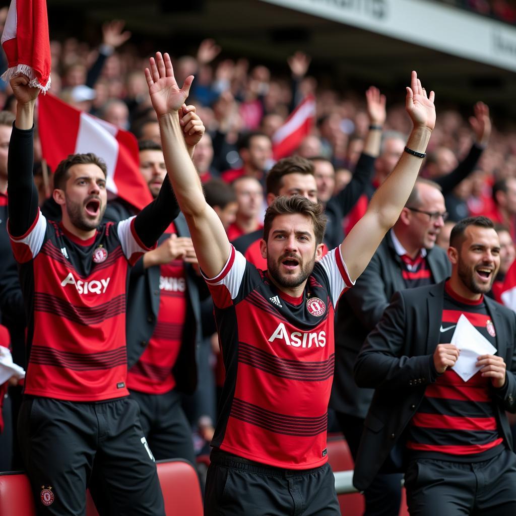 Sheffield United FC fans celebrate a victory