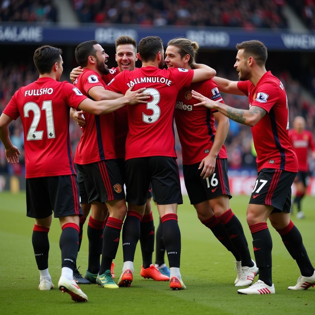 Sheffield United FC striker celebrates a goal