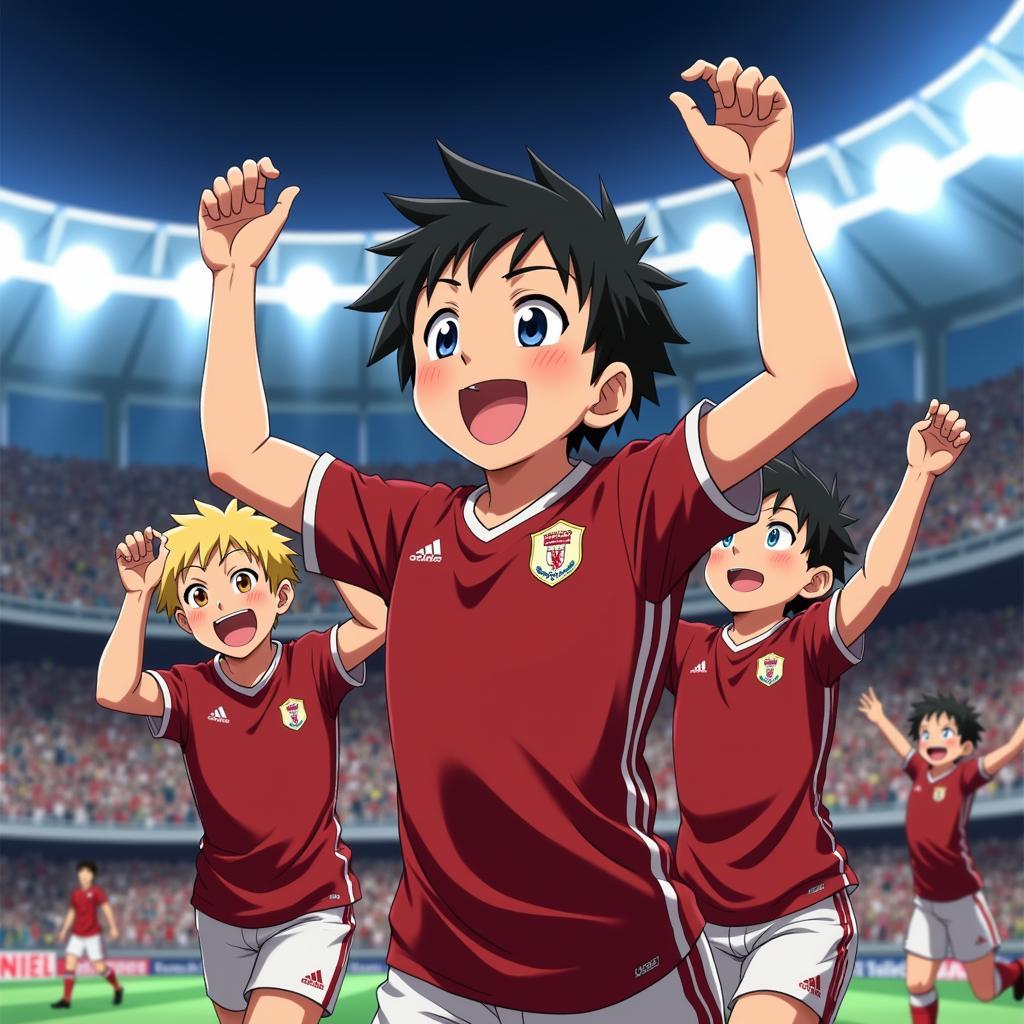 Shinichi Celebrating a Goal