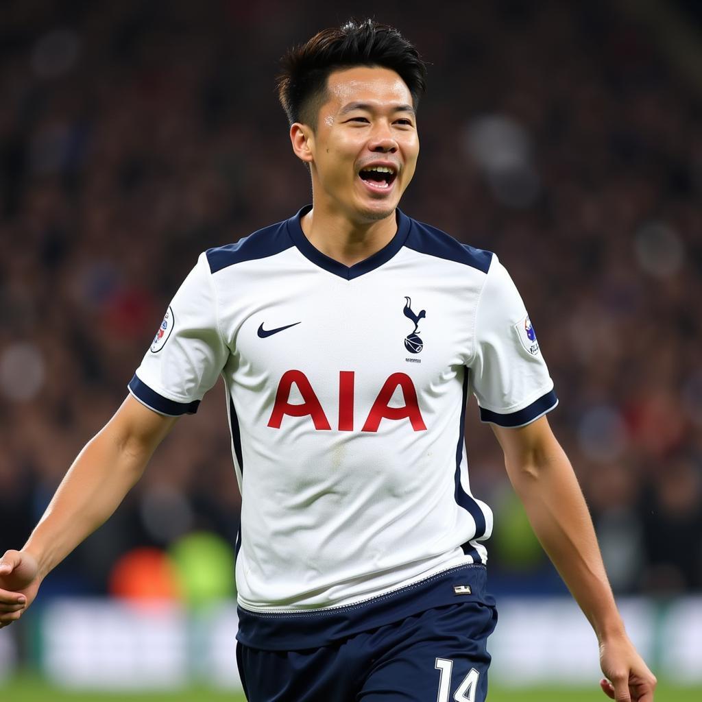 Son Heung-min scoring a goal for Tottenham Hotspur in the Premier League