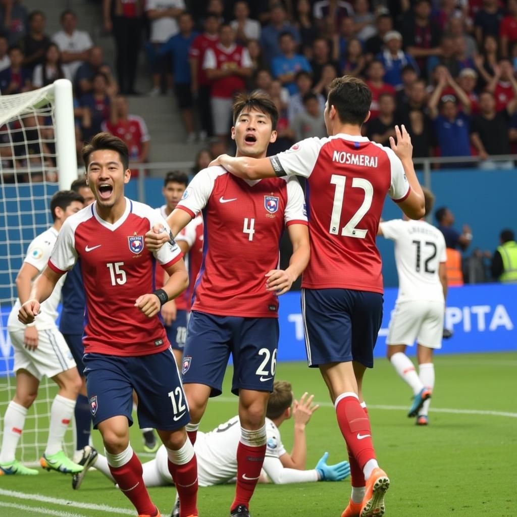 Son Heung-min Celebrating a Goal at the 2018 FIFA World Cup