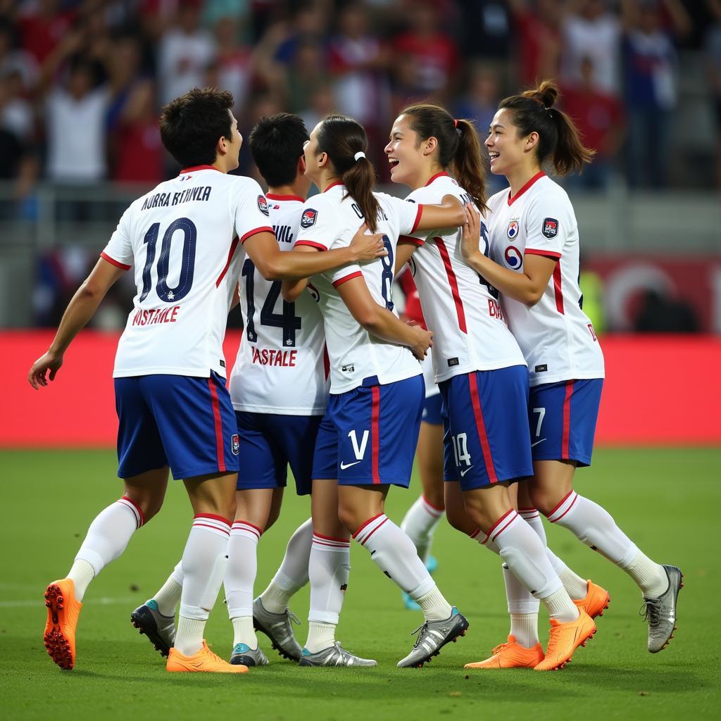 South Korean national team celebrating a victory