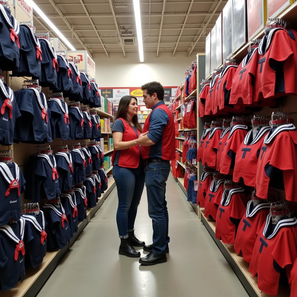 Sporting Goods Store Display of Shoulder Pads