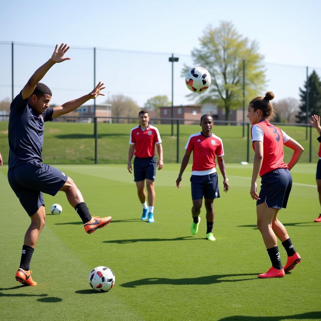 SS16 Players Practicing Heading Drills