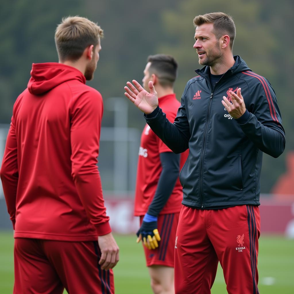 Steven Gerrard coaching a football team