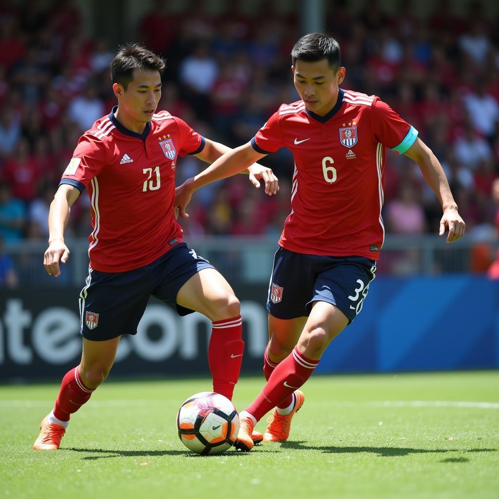 Thanh Sơn demonstrating exceptional ball control during a match