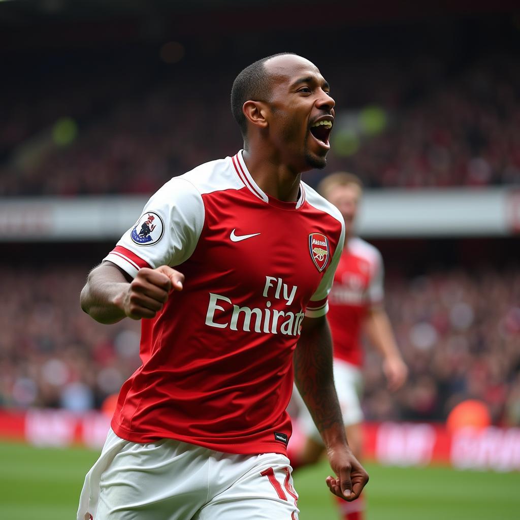 Thierry Henry celebrating a goal for Arsenal