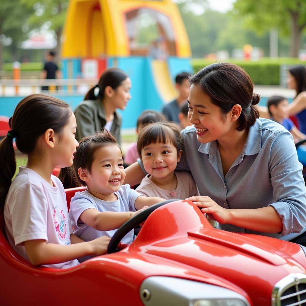 Families enjoying Thu Le Park in Cau Giay