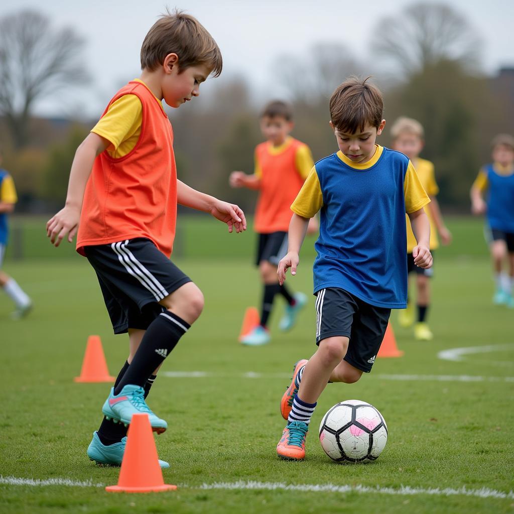 Tiny Football Players Showcasing Their Exceptional Dribbling Skills