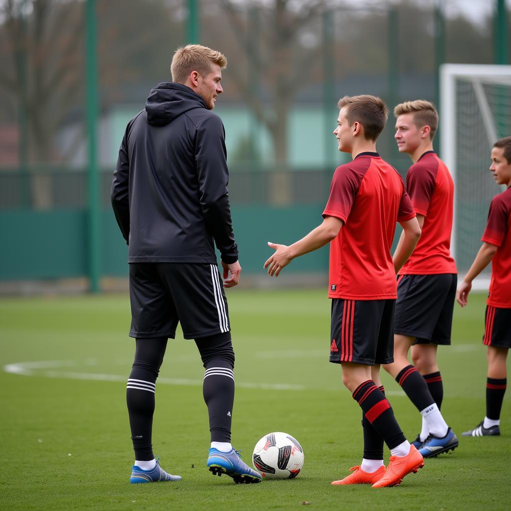 Toni Kroos Training with Young Players