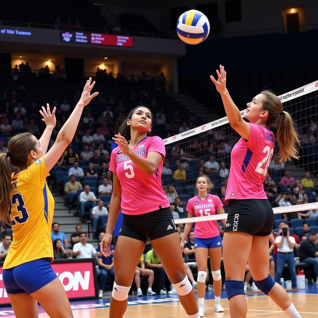 Top Volleyball Players Spiking the Ball