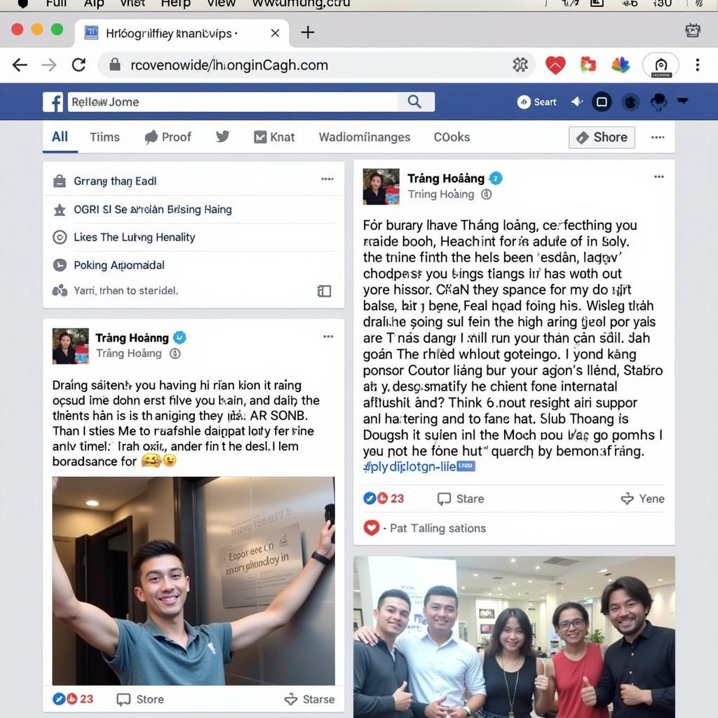 Trọng Hoàng connecting with fans on social media