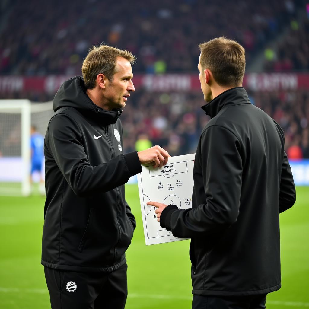 Tuchel and Haaland discussing tactics on the training ground