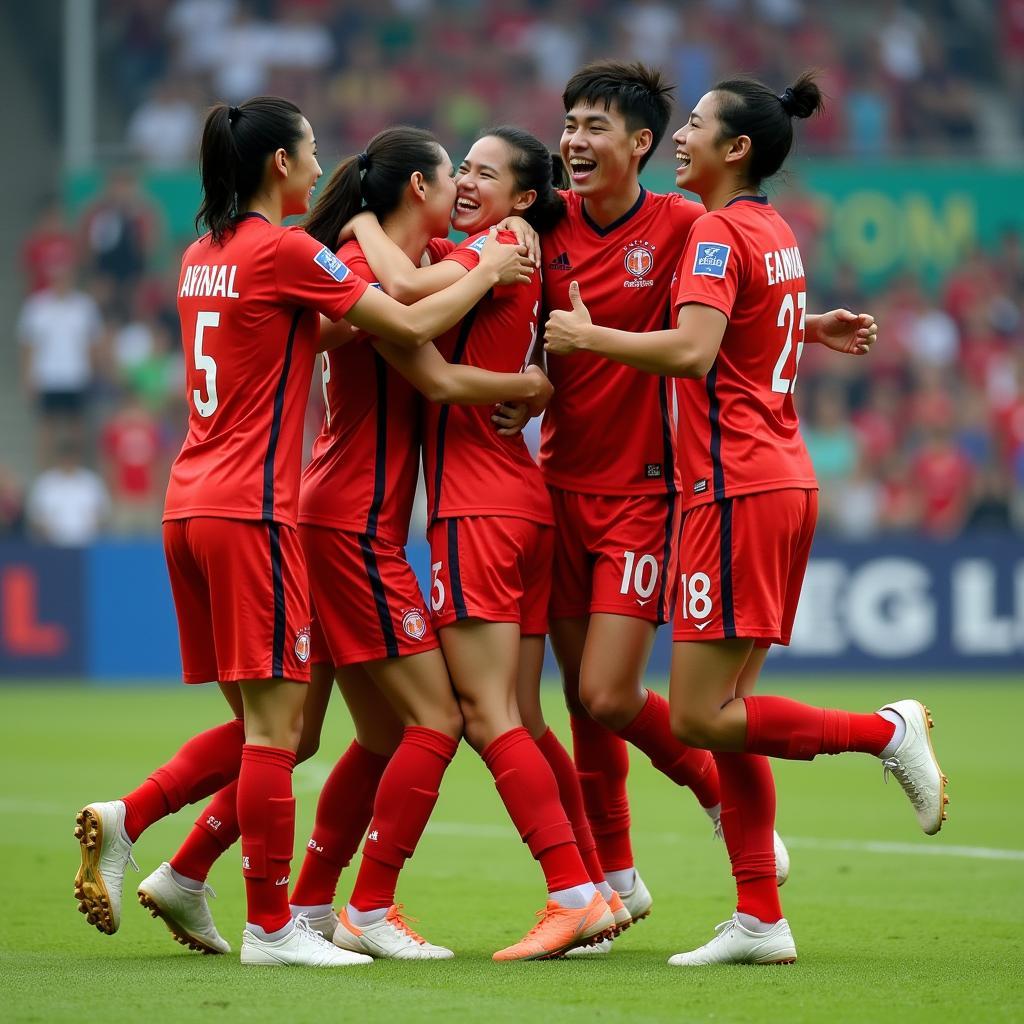 U17 HAGL players celebrating a goal