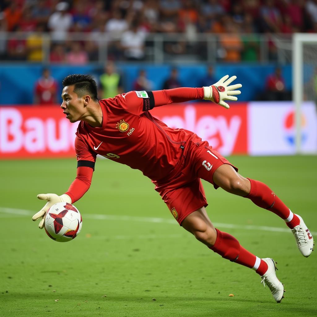 U22 Vietnam Goalkeeper in Action