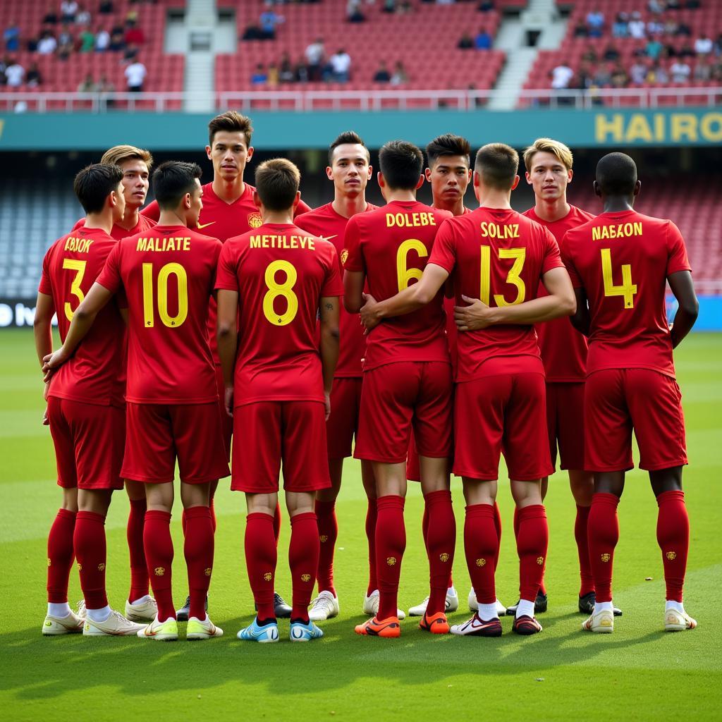 U22 Vietnam Squad Lineup with Jersey Numbers Visible