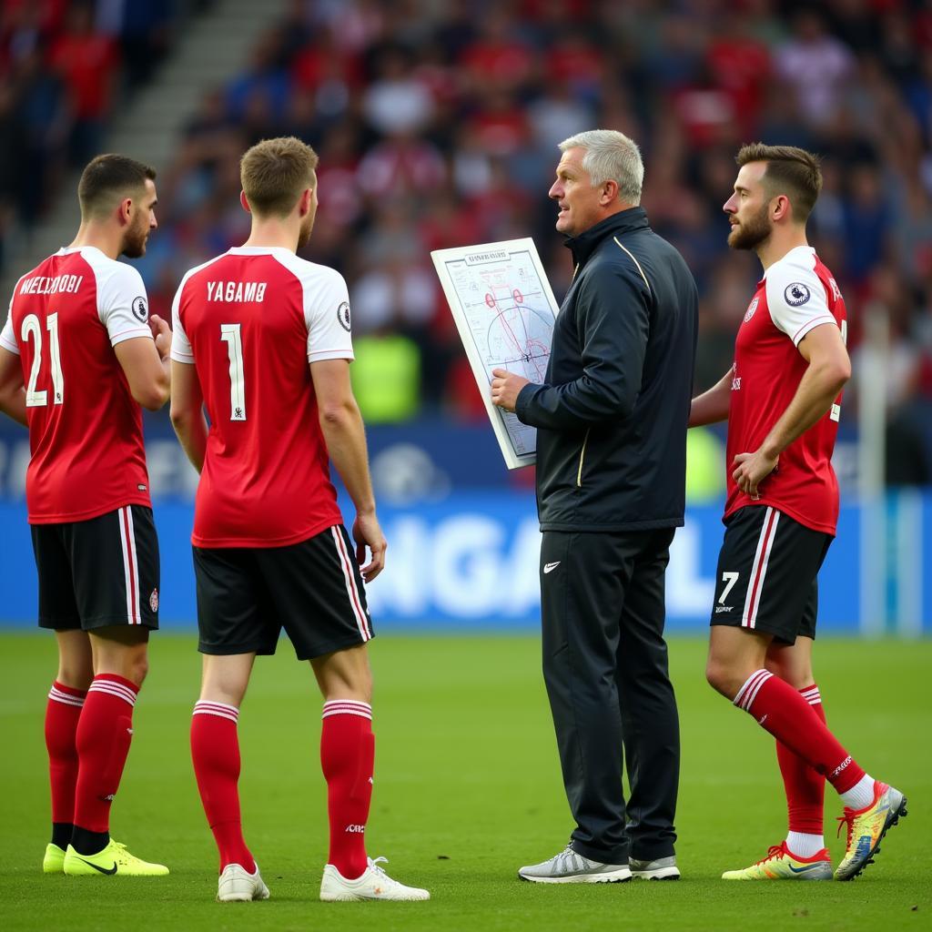 U23 Football Coach Giving Instructions