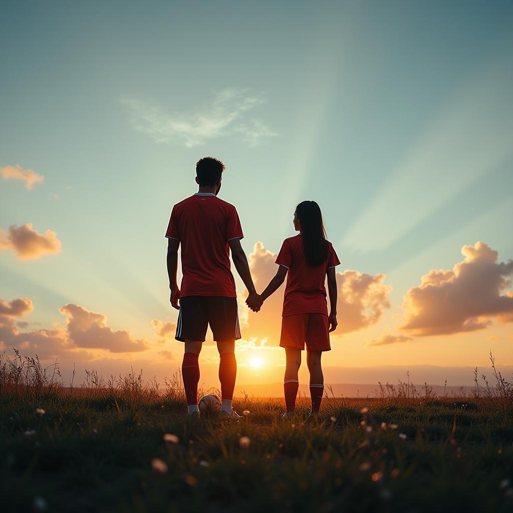 U23 Footballer and Girlfriend Looking Towards the Future