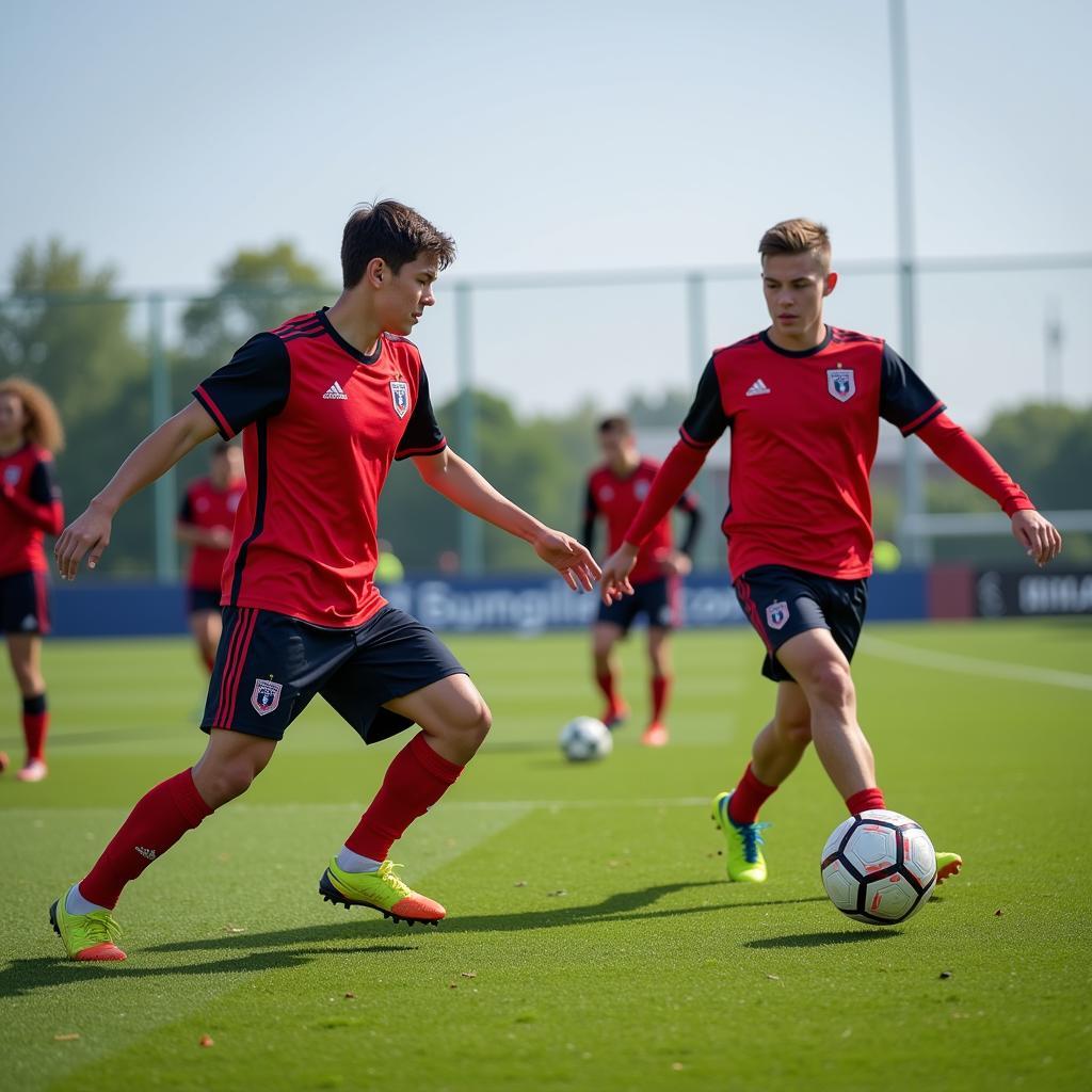 U23 Players Training Intensely