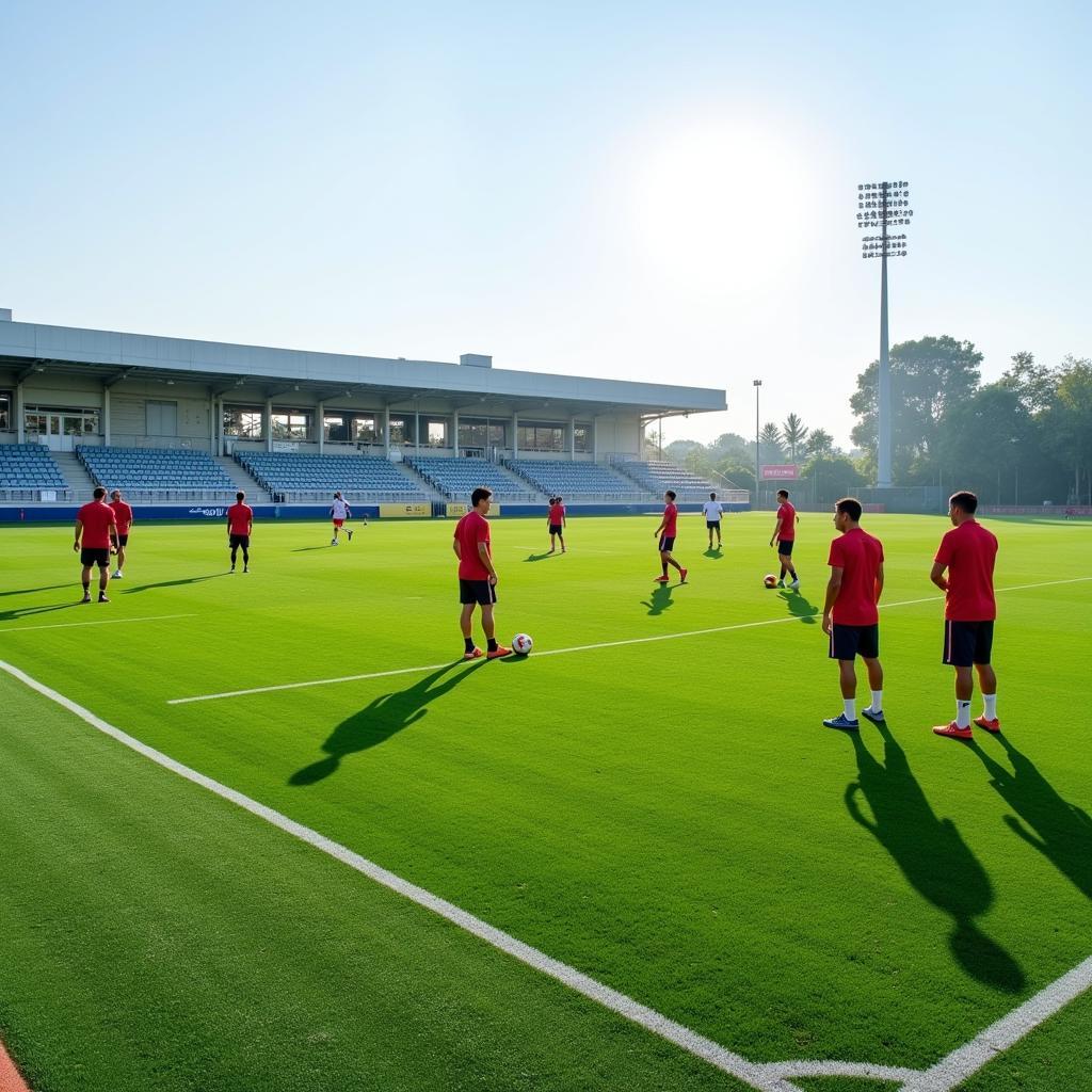 U23 players training at Vinh Stadium