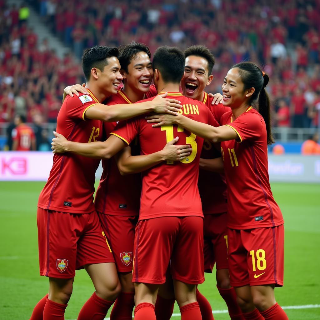 U23 Vietnam Team Celebrating a Goal