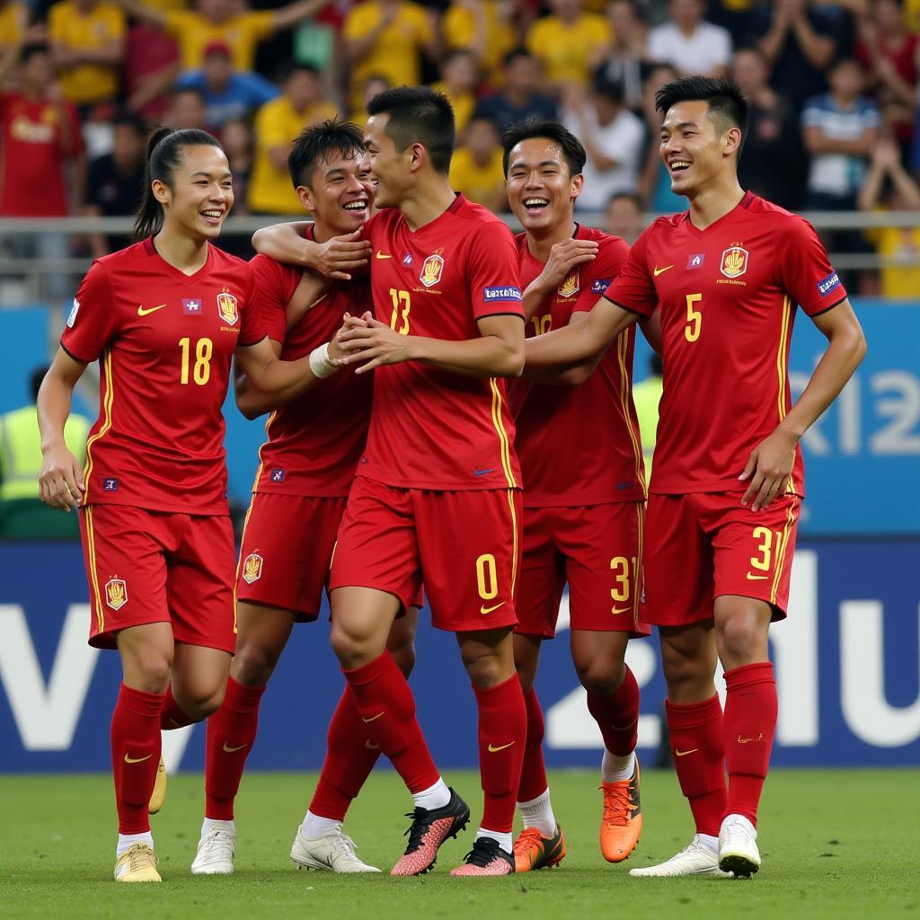 U23 Vietnam team celebrating