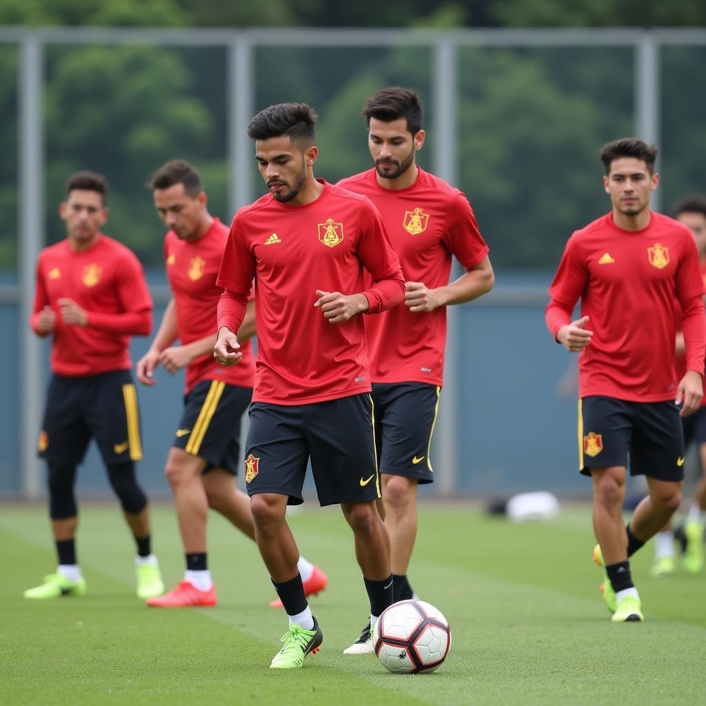 U23 Vietnam football team training diligently