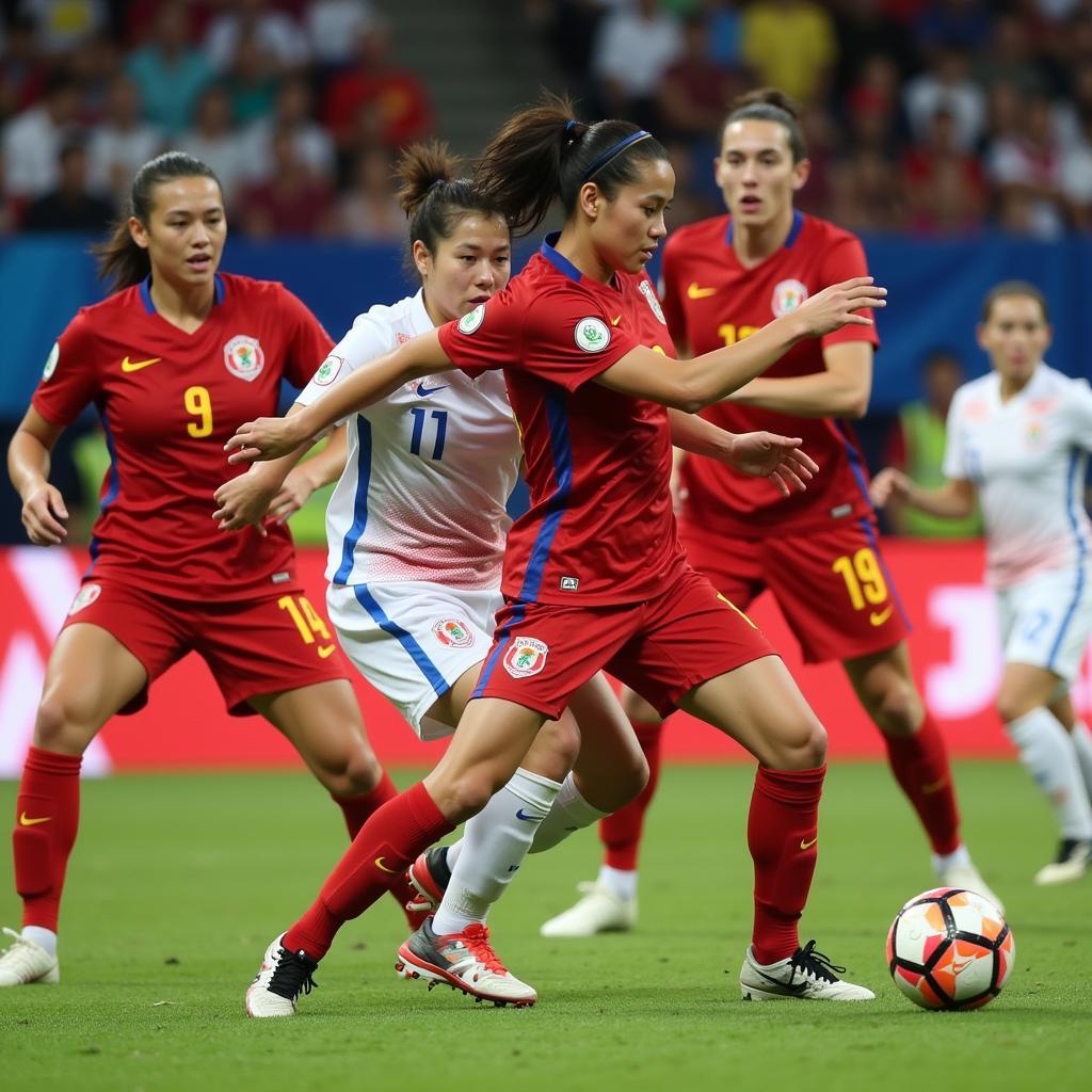 U23 Vietnam team in a match