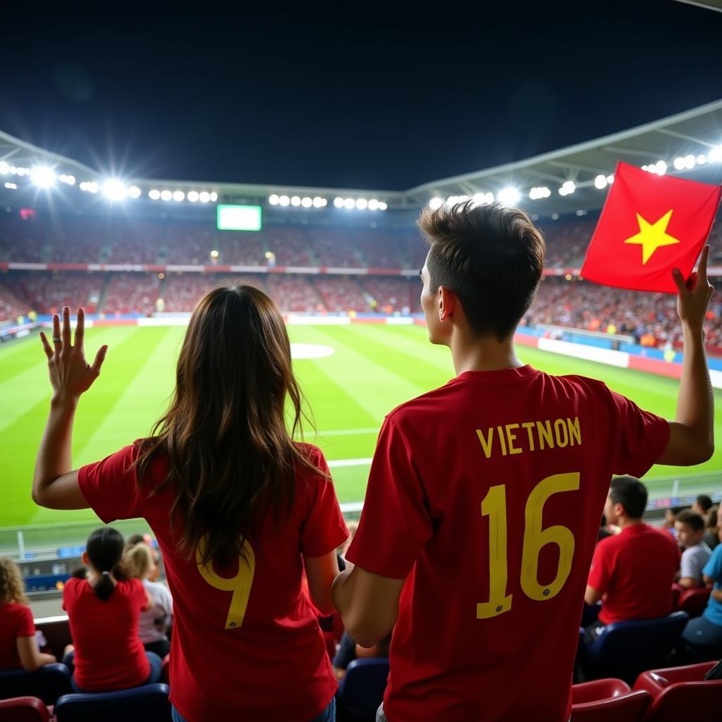 U23 Vietnam player's girlfriend supporting him in the stadium