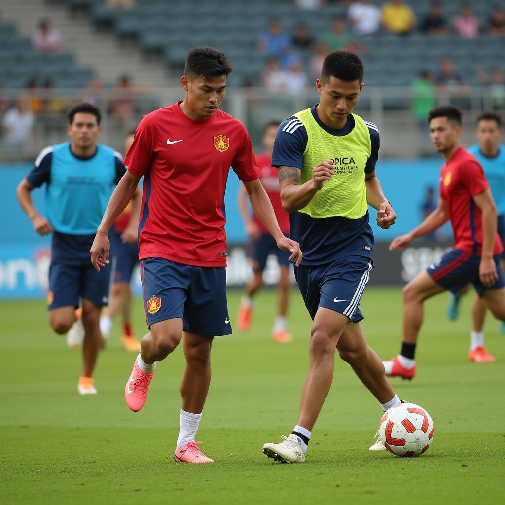 U23 Vietnam Players Training Hard