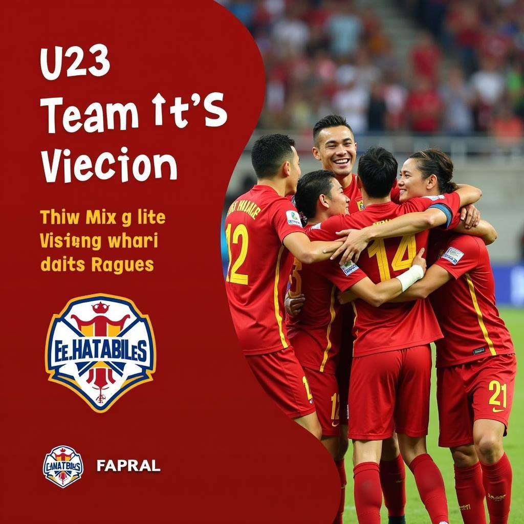 U23 Vietnam team celebrating a victory.