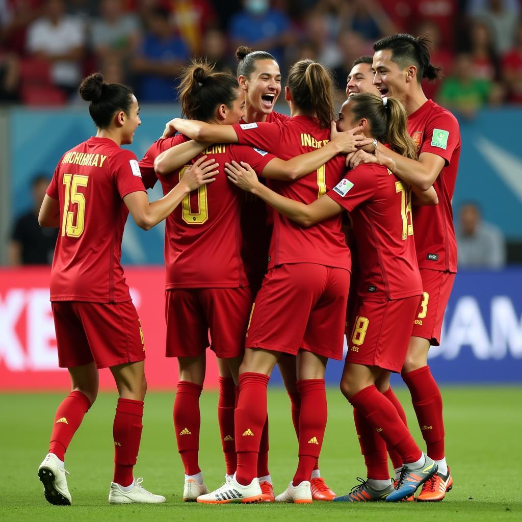 U23 Vietnam Team Celebrating a Goal