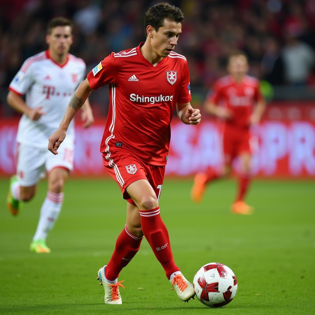 Uros Racic playing for Red Star Belgrade in a Serbian SuperLiga match.