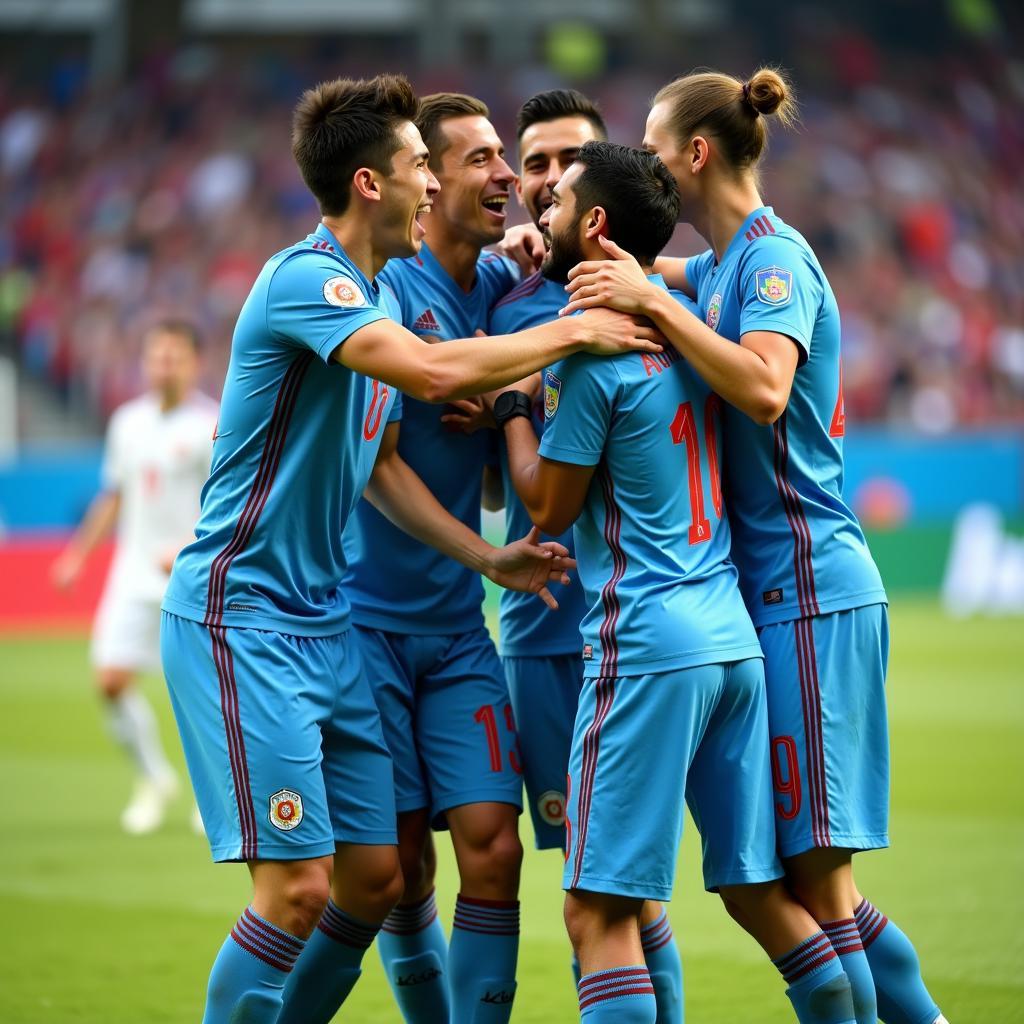 Uzbekistan U23 Goal Celebration