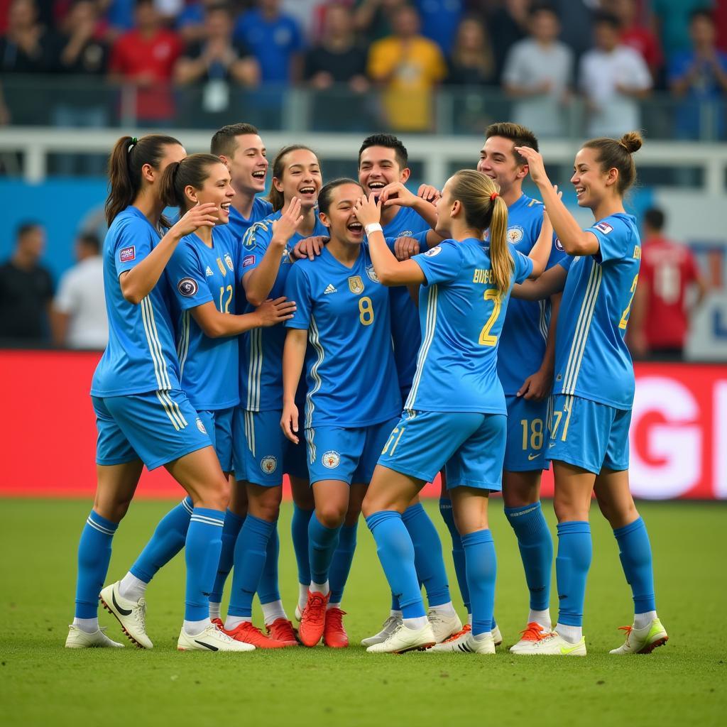 Uzbekistan Youth Team Celebrating a Goal