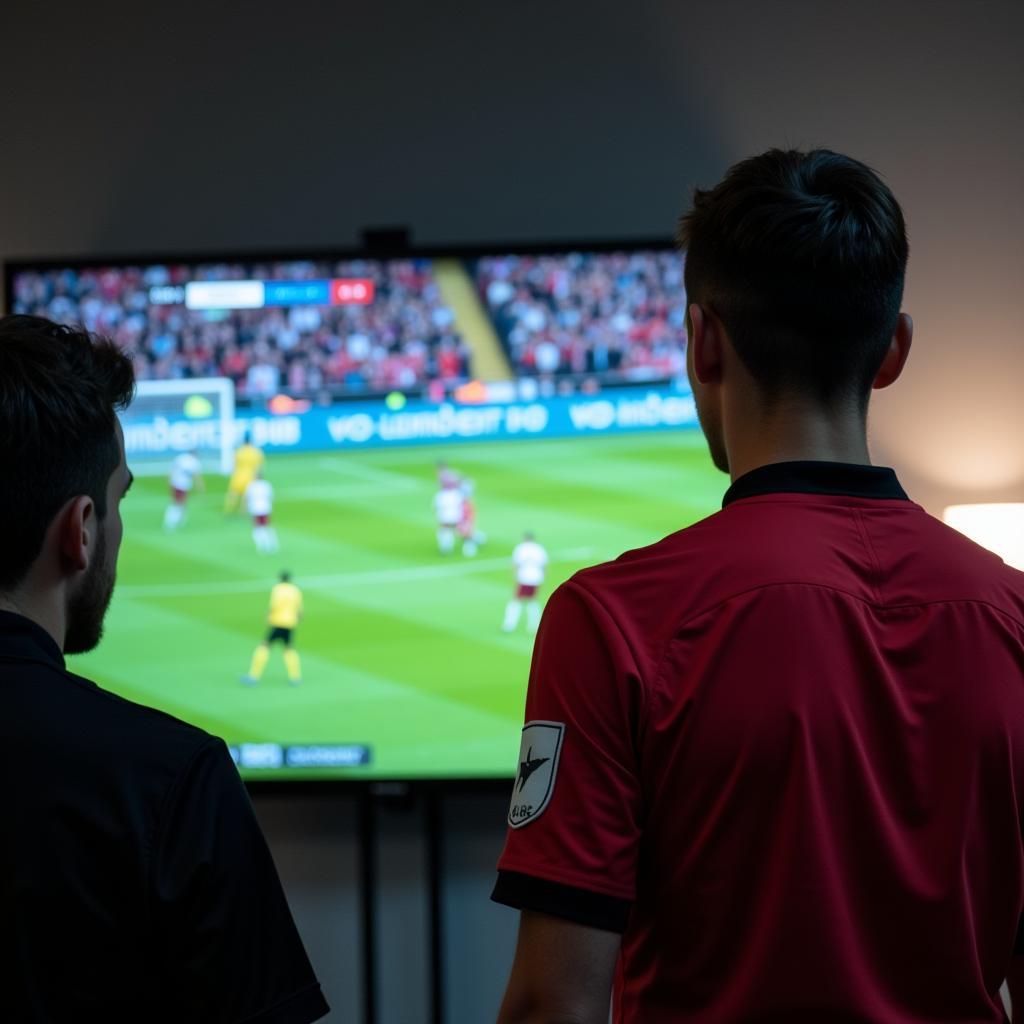 VAR review during a football match