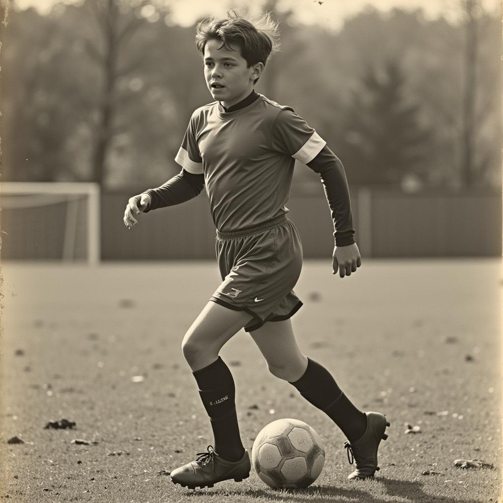 Victor Hugo in his youth team jersey