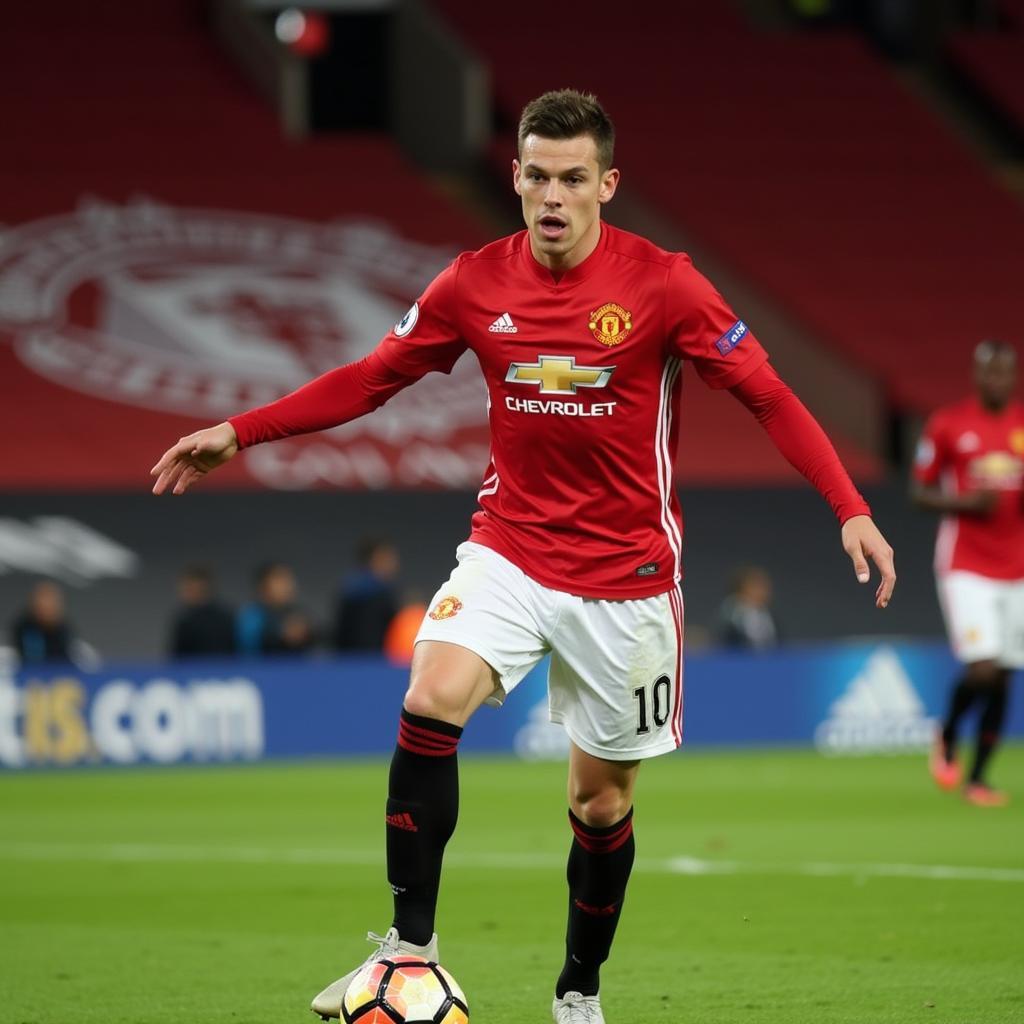 Victor Lindelöf in action for Manchester United during the 2017-2018 season.