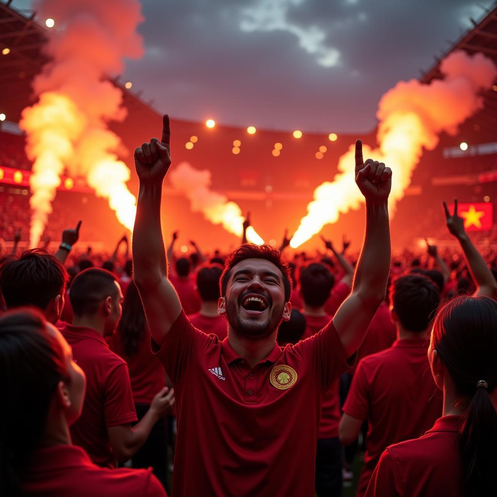 Vietnam Football Fans Celebrating a Victory