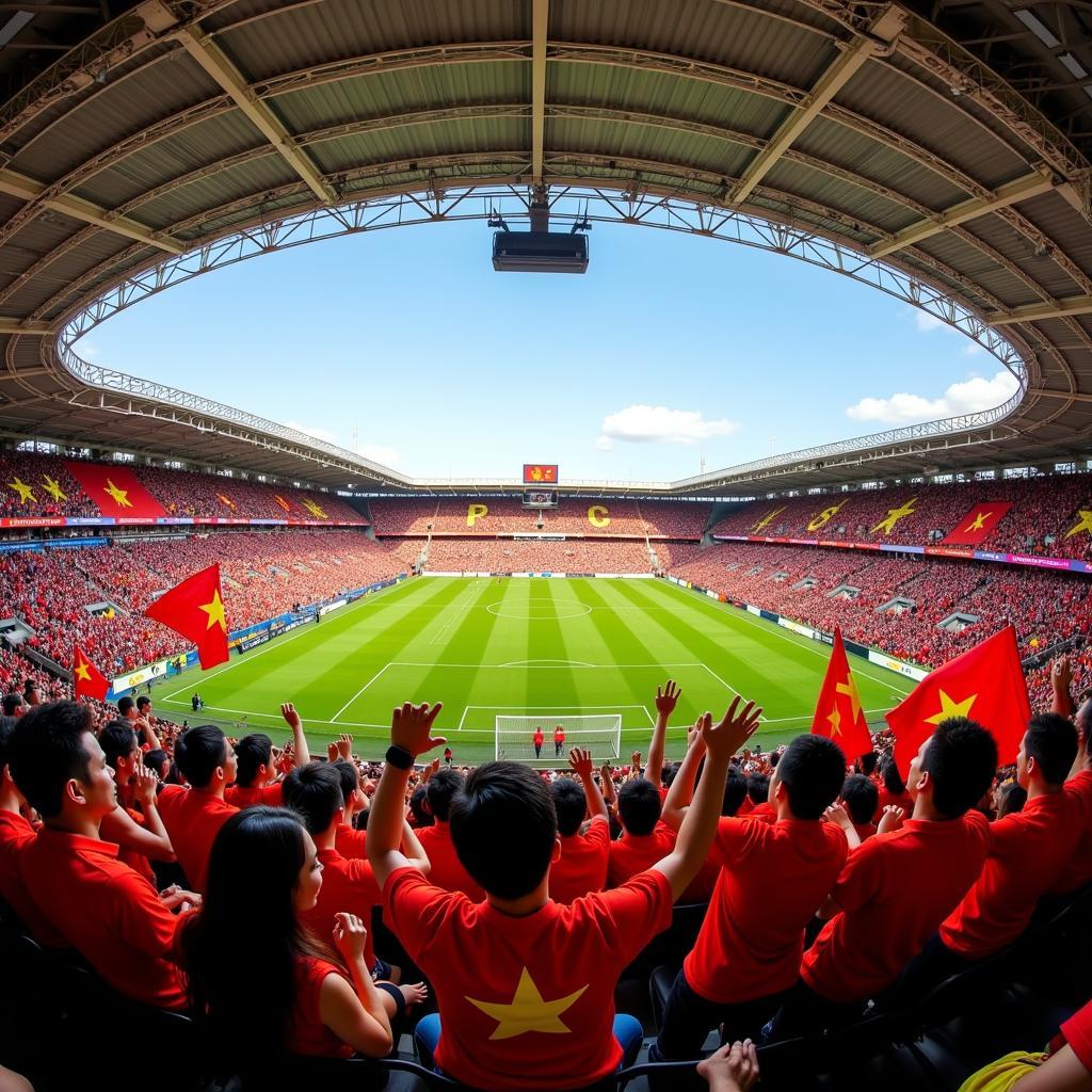 Vietnamese Fans Supporting Their National Team