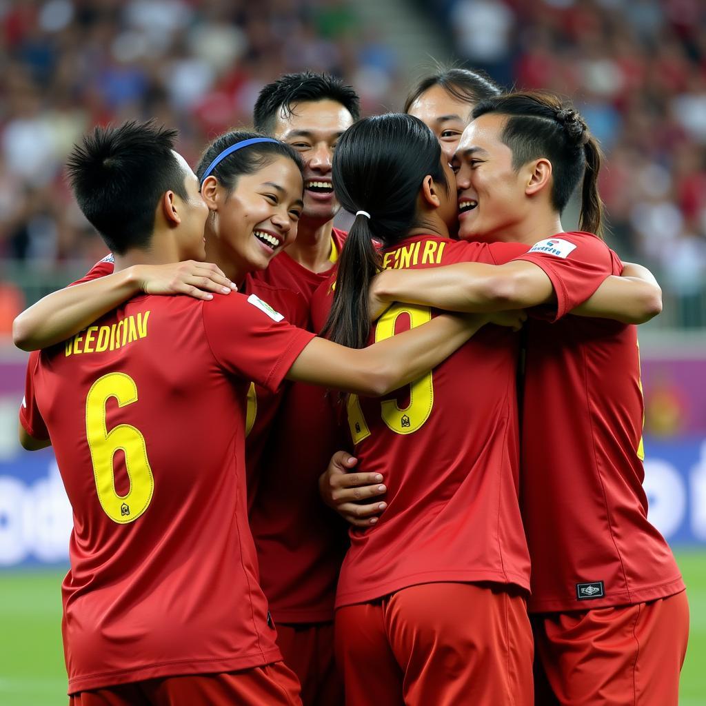 Vietnam U19 Celebrating a Goal in 2019