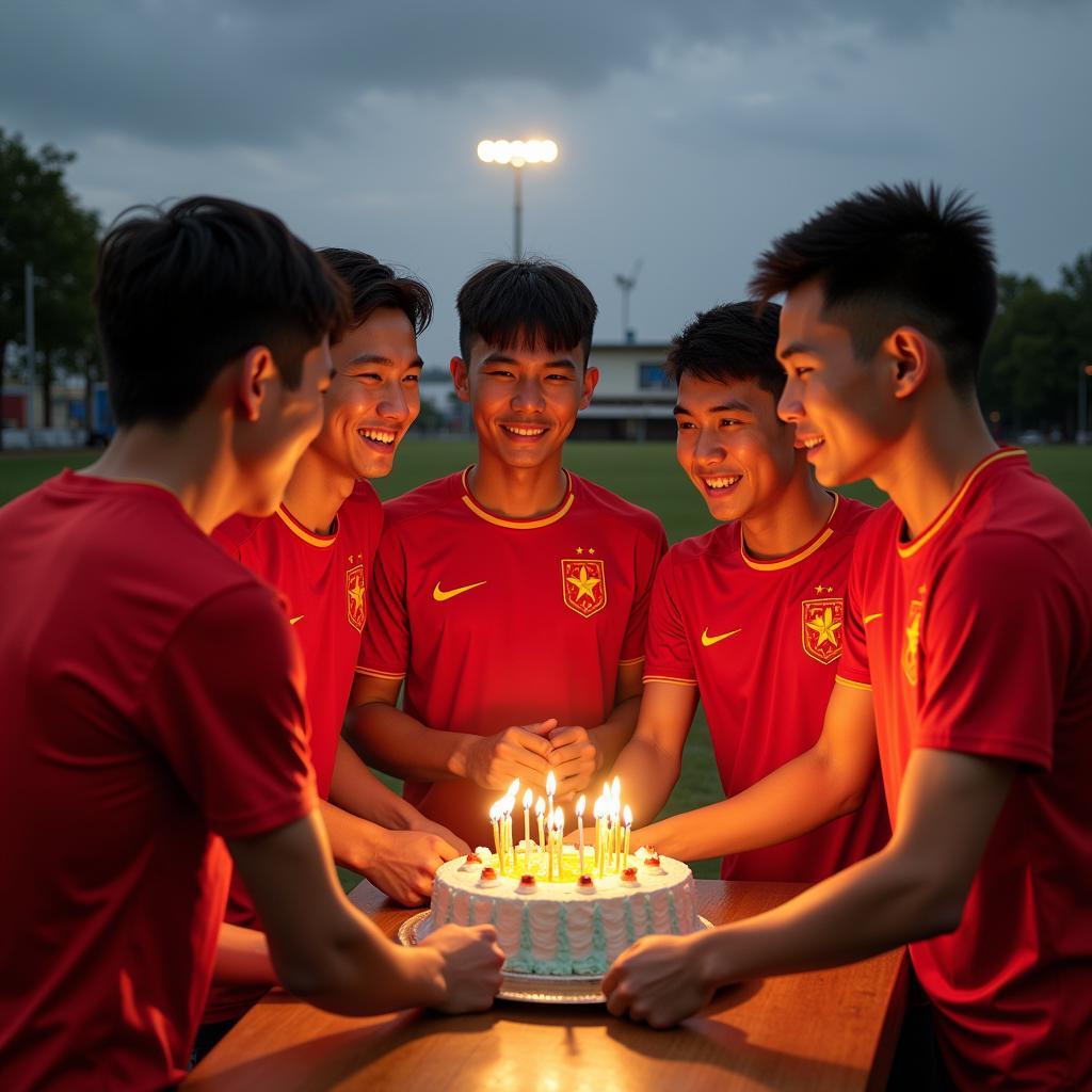 Vietnam U23 Players Celebrating a Birthday